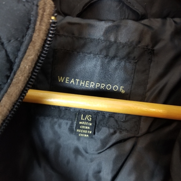 WEATHERPROOF Quilted Black Jacket, Cold weather, fall/spring Jacket, size Large - Picture 6 of 6